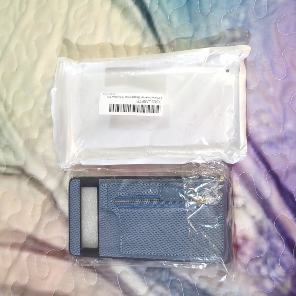 Google Pixel 7A 5GB Blue Phone Case with Card Holder - Picture 7 of 7
